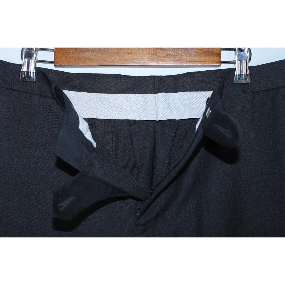 John Varvatos Men's Size 34 Black Wool Business Formal Dress Pants - Picture 3 of 8